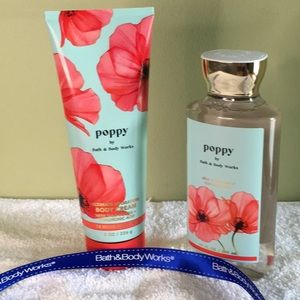 🌟NEW🌟 Bath & Body Works BBW Poppy 2 piece Body gel & cream gift set/bundle